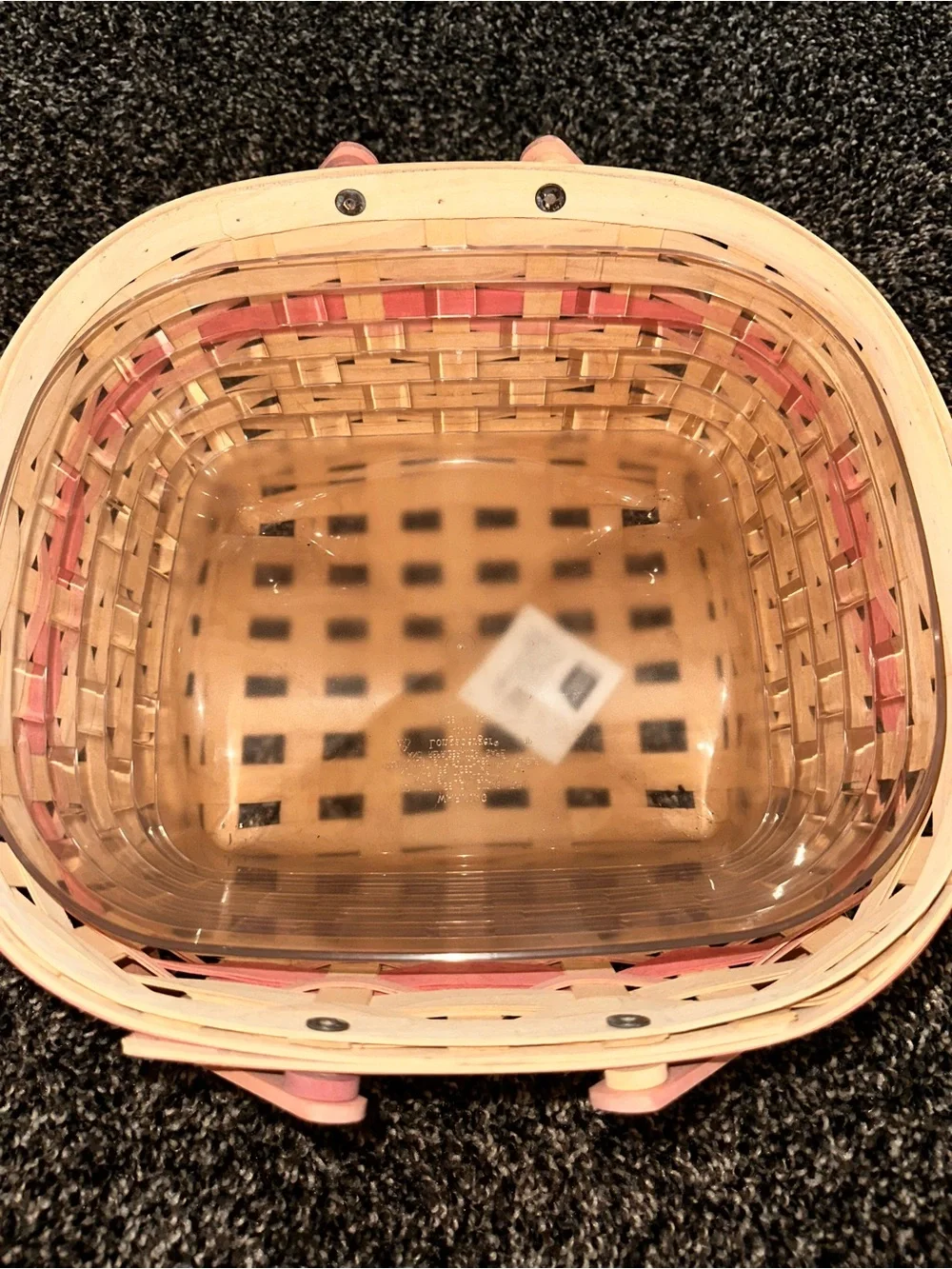 longaberger horizon of hope white and pink basket